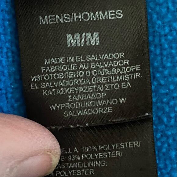 EUC North Face Blue Full Zip 3 zip pockets Raglan sleeve Size Medium - Picture 9 of 11